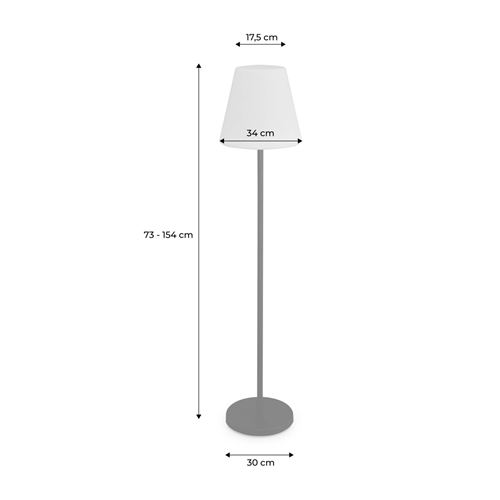 Lampadaire extérieur 150 cm LAMPADA XL LED hybride lampe