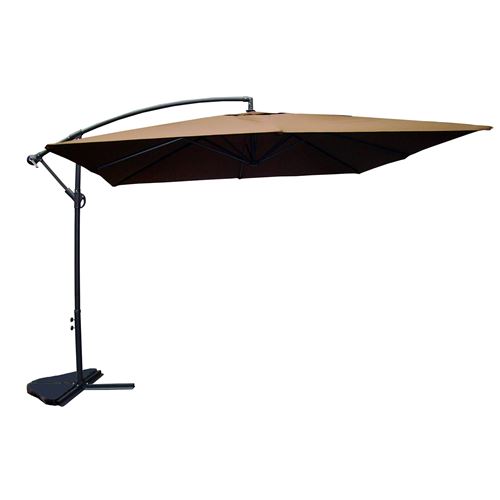 CONCEPT USINE Parasol  marron d&eacute;port&eacute; carr&eacute; 3 x 3 m SOLENZARA  
