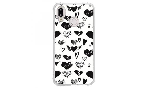 Coque souple pour Huawei P20 Lite avec impression Motifs Love coeur 1