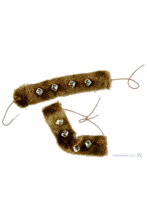 Bracelet poignet et chevilles fourrure/grelots
