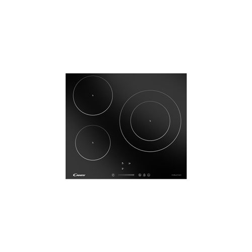 Candy CIVS677 - Table de cuisson à induction - 3 plaques de cuisson - Niche - largeur : 56 cm - profondeur : 49 cm - noir - avec bord droit - noir