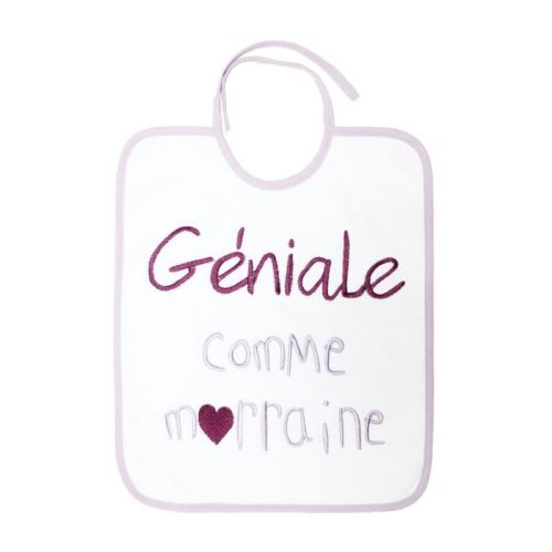 babycalin bavoir 1er age broderie message 'marraine'