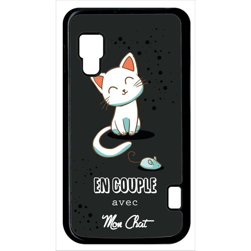 Coque Lg Optimus L5 Ii Dual E455 En Couple Avec Mon Chat Fond Noir