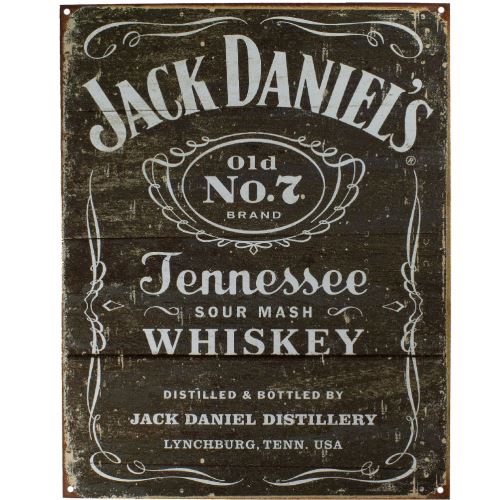 Plaque métallique Rectangulaire Jack Daniel's 40.5 x 31.5 cm