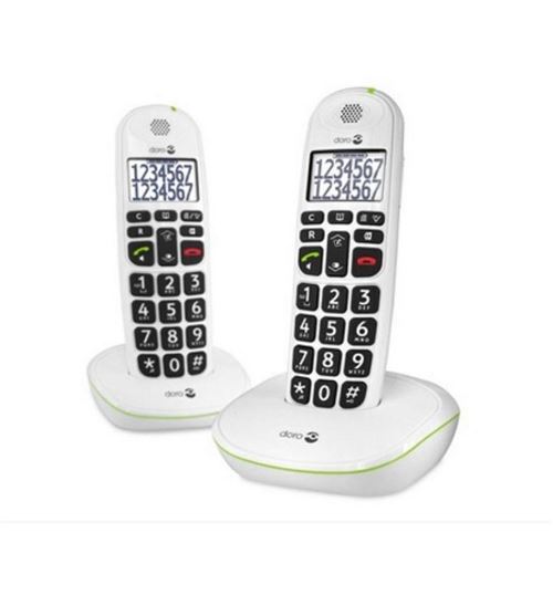 Téléphone sans fil duo dect blanc sans répondeur Doro phoneeasy110wduoblanc