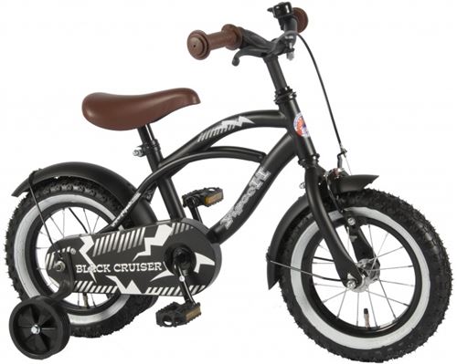 Volare Black Cruiser Vélo Garçon 14 pouces 23,5 cm Garçon Frein à rétropédalage Noir