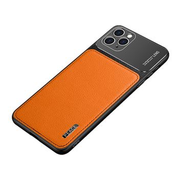 Coque en TPU + PU mat orange pour votre Apple iPhone 11 Pro Max 6.5 pouces - 1