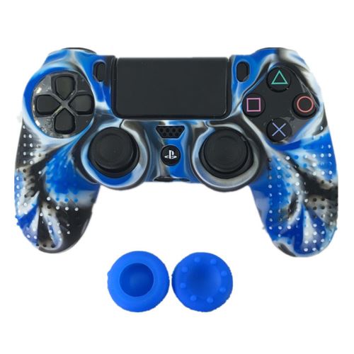 Oem Coque De Protection En Silicone Avec 2 Caps Pour Manette Ps4/Slim/Pro - Camouflage Blue