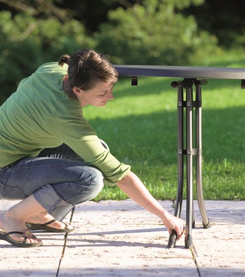 Table Ronde Pliante En Aluminium Coloris Anthracite Dim O 100 X