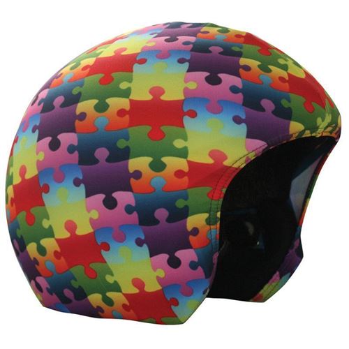 Housse de casque fantaisie - Coolcasc - Ccpuc - Puzzle multicolore - Taille unique