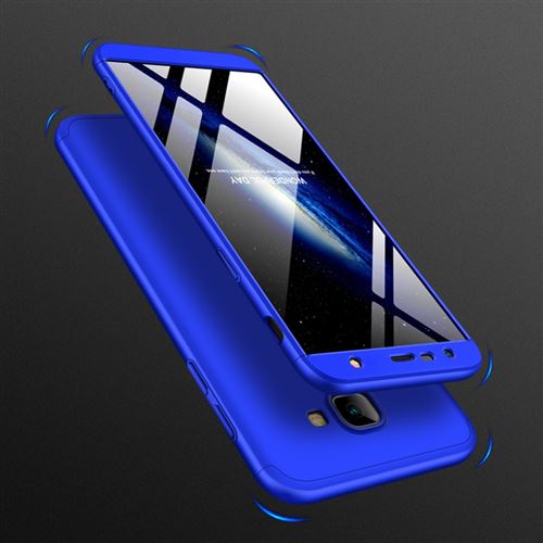 Coque en TPU détachable 3-pièces mat rigide bleu pour votre Samsung Galaxy J4 Plus/J4 Prime