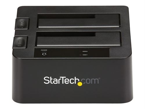 Startech.com Noir Dual-Bay Usb 3.1 To Sata Hard Drive Docking Station, Usb 3.1 (10 Gbps) Hard Drive Dock, External 2.53.5 Sata Iiiiii, Ssdhdd Docking Station, Hot-Swap Hard Drive Bay - Top-Loading - Contrôleur De Stockage - 2.5" 3.5" - Usb 3.1 (Gen 2) - Image 1