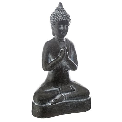 Bouddha Effet Marbre Assis 31cm Noir