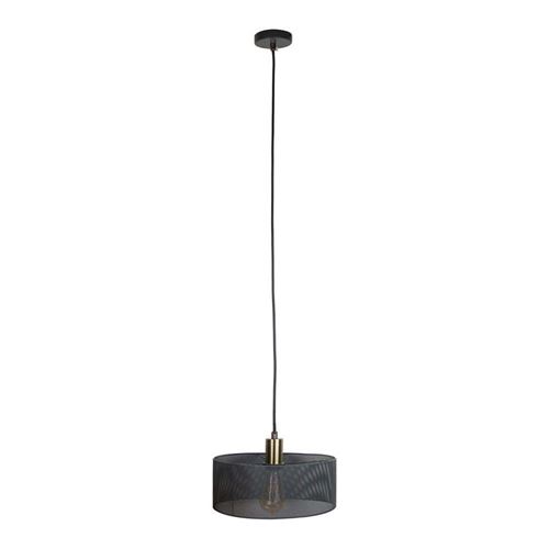 Suspension luminaire métallique perforée - L 22 x l 22 x H 20 cm - Gris
