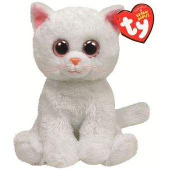 chat blanc peluche