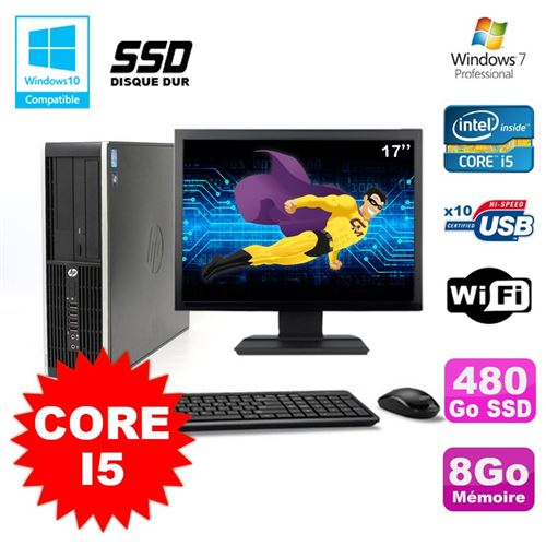 Pc hp elite 8100 sff intel core i5 3.2ghz 8go 480go ssd graveur wifi w717 État correct -  reconditionné disponible sur Fnac