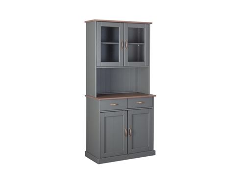 Paris Prix - Vaisselier 4 Portes & 2 Tiroirs zernan 191cm Gris