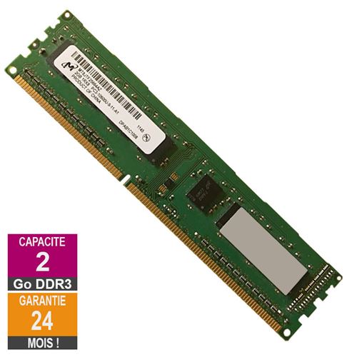 Barrette Mémoire 2Go Ram Ddr3 Micron Mt8Jtf25664Az-1G4D1 Pc3-10600U 1333Mhz 1Rx8