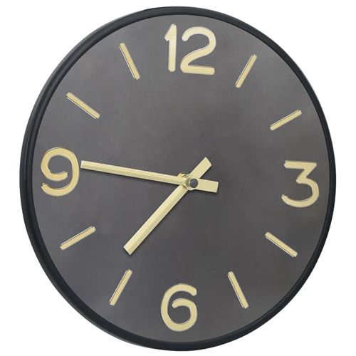vidaXL Horloge murale Anthracite et doré 31,5 cm Fer et MDF