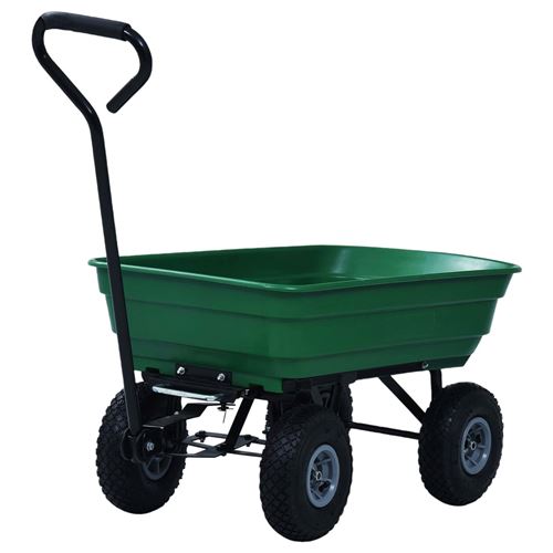 Carrello Manuale Ribaltabile Da Giardino 300 Kg 75 L Verde - Vidaxl