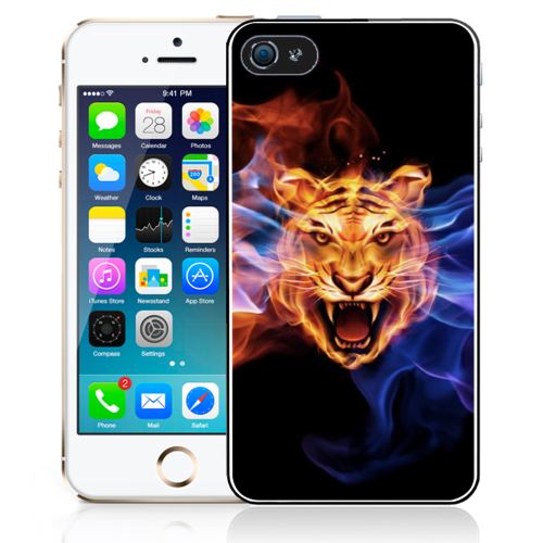 Coque pour iPhone 5C tigre flammes