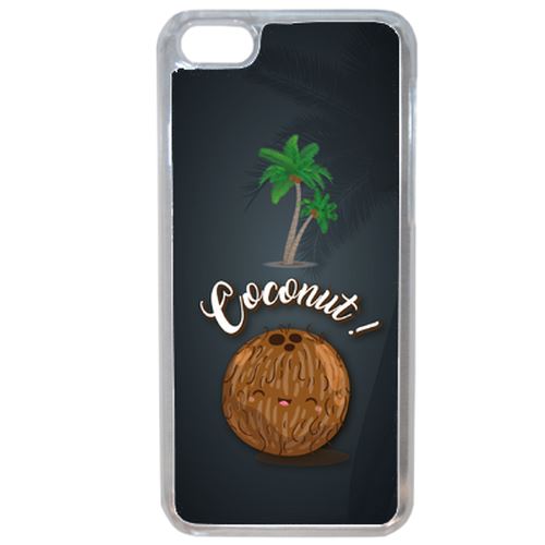 Coque Coconut Fond Noir Compatible Iphone 7 Transparent