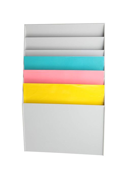 PAPERFLOW trieur vertical 6 cases A4, coloris gris - Dimensions L23,6 x H71,2 x P8,3 cm