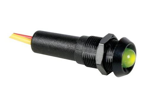 Voyant led vert 12v boitier noir