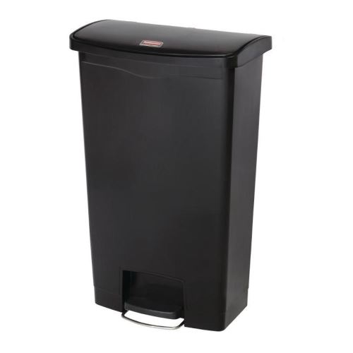 Poubelle à pédale frontale rubbermaid slim jim noire 68l