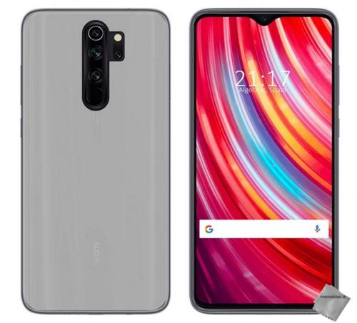 Housse etui coque pochette silicone gel fine pour Xiaomi Redmi Note 8 Pro avec film ecran - BLANC TRANSPARENT