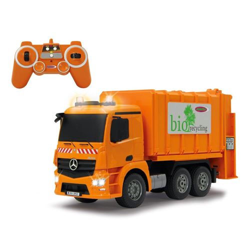 Jamara camion de collecte des déchets RC Mercedes-Benz Antos 2.4 Ghz orange 1:20