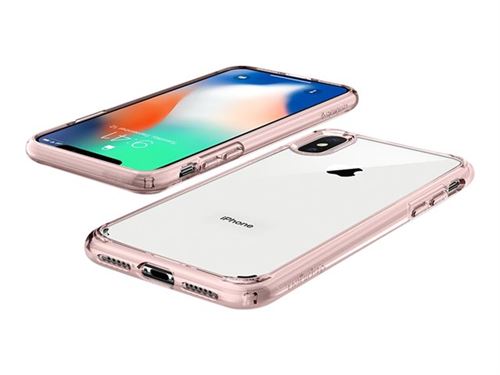 Spigen Ultra Hybrid Series - Coque de protection pour téléphone portable - polycarbonate, polyuréthanne thermoplastique (TPU) - Rose crystal - pour Apple iPhone X