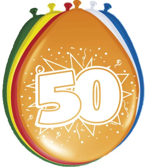 Folat 8 ballons d'anniversaire Chiffre 50 Multicolore