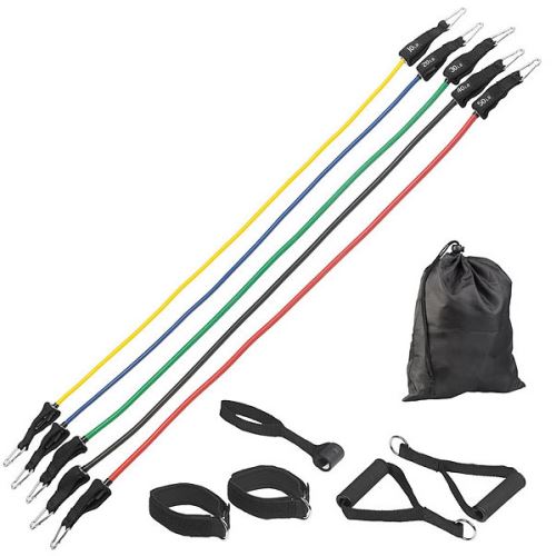 5 extenseurs avec poignées, sangles et ancrage