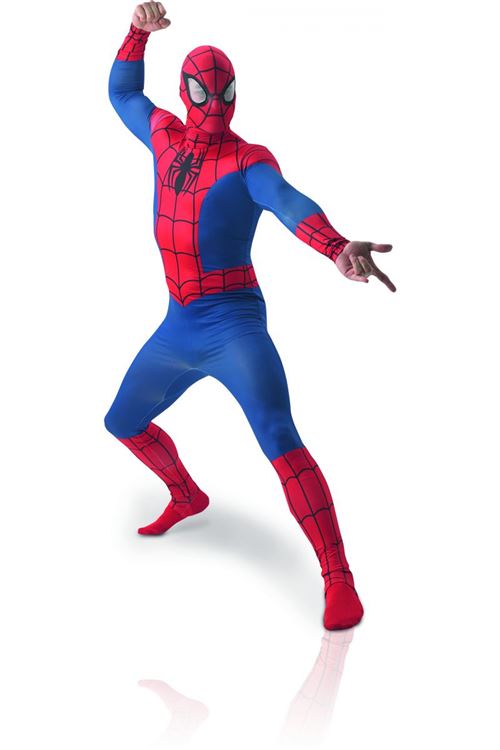 Deguisement Adulte 2nd Skin Spiderman™ - Rouge / bleu - XL