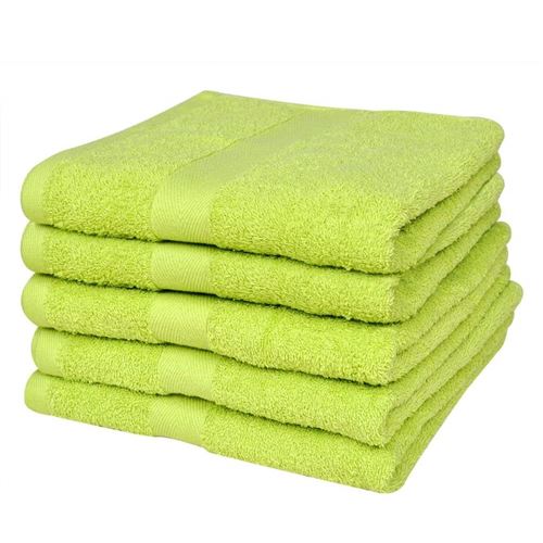 vidaXL Handdoekenset 500 gsm 50x100 cm katoen appeltjesgroen 5-delig