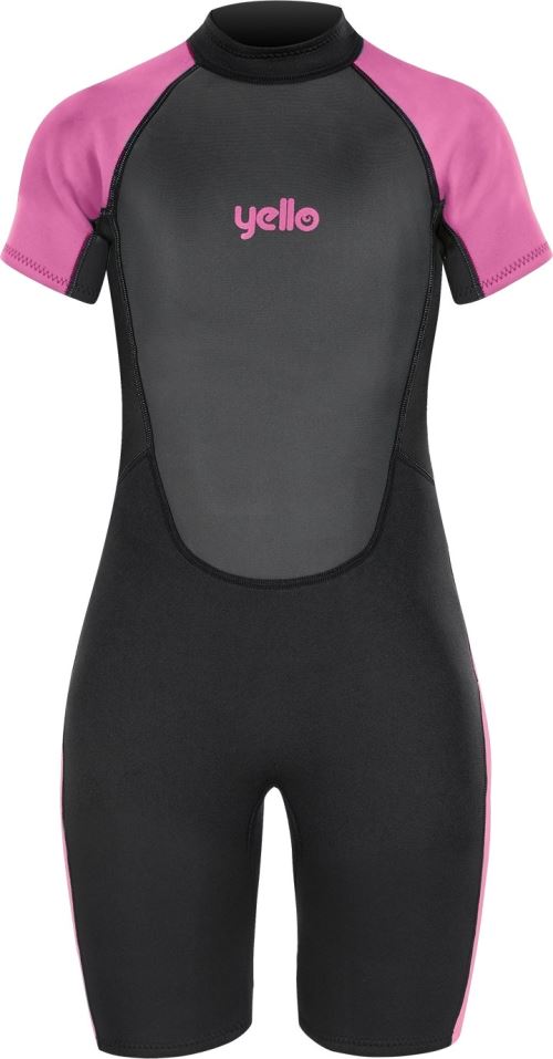 Yello combinaison Basking fille de 2 mm shorty noir / rose LXT