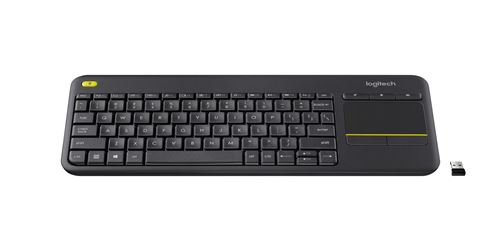 FFIY Coque de clavier souple en silicone ultra fin compatible avec le  clavier tactile sans fil Logitech K400 Plus (pas pour les anciennes  versions K400 et K400r) (noir) 