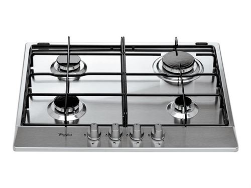 Whirlpool Essence AKR 350/IX - Table de cuisson au gaz - 4 plaques de cuisson - Niche - largeur : 56 cm - profondeur : 48 cm - inox
