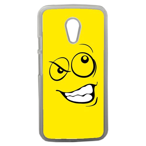 Coque Smiley Énervé Jaune Compatible Motorola Moto G2 Transparent