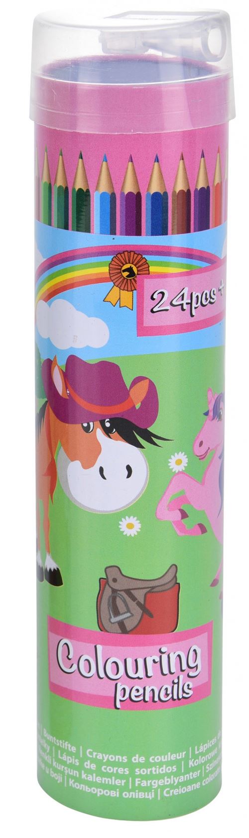 Free and Easy crayons de couleur en tube rose 24 pièces 18cm