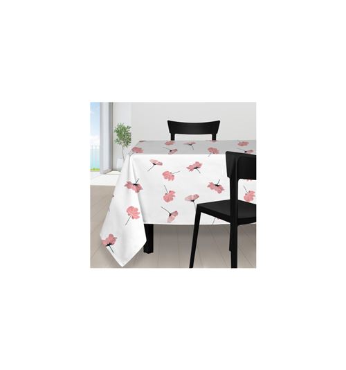 Nappe anti-tâches 140x240 cm PETALE rose par Soleil d'ocre
