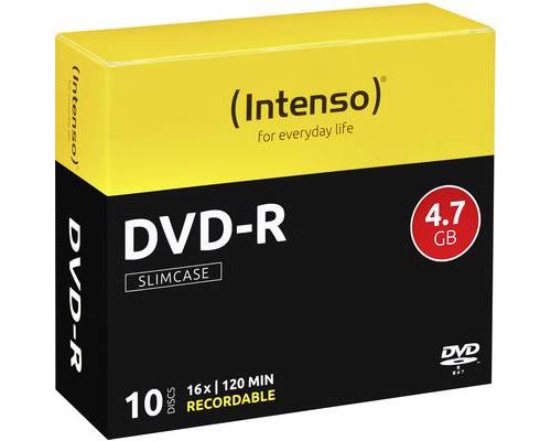 INTENSO  - 10 x DVD-R - 4.7 Go (120 minutes) 16x - bo&icirc;tier CD &eacute;troit 