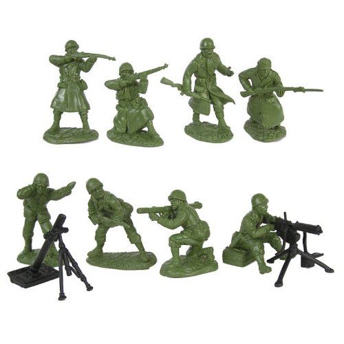 Armée verte en plastique armée verte hommes de la Seconde Guerre mondiale armée de soutien d'infanterie hommes 16 pièces ensemble de 54mm chiffres - échelle 132