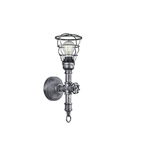 Trio, applique, gotham 1xe27, max.60,0 w corps metal, argent ancien l 14,6cm, h 46,5cm, p 17,0cm ip20,montage au mur