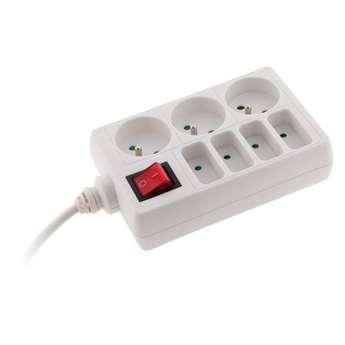 Zenitech Blanc - Bloc Multiprise 4X6a + 3X16a