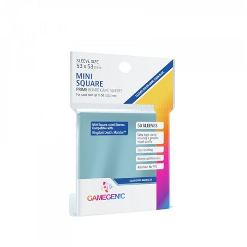 Gamegenic : Sachet de 50 protège-cartes - 5,3 x 5,3 cm - Mini square dark blue