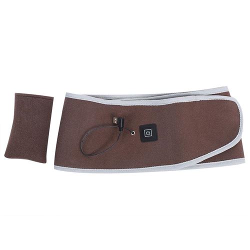 Ceinture De Soutien Chauffage Abdomen Électrique Sans Fil Massage Orthèse (Marron)