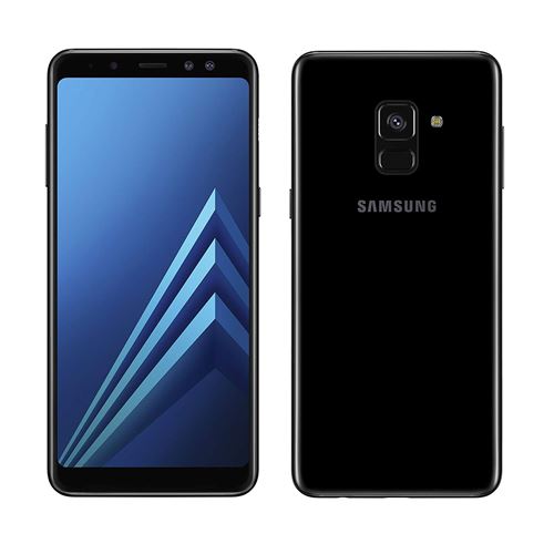 Samsung Galaxy A8 (2018) - 4G smartphone - double SIM - RAM 4 Go / Mémoire interne 32 Go - microSD slot - OLED display - 5.6" - 2220 x 1080 pixels - rear camera 16 MP - 2x front cameras 16 MP, 8 MP - noir