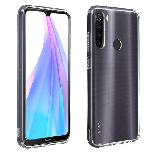 Avizar Coque pour Xiaomi Redmi Note 8T Souple et Film Verre Trempé Dureté 9H Transparent contour Noir